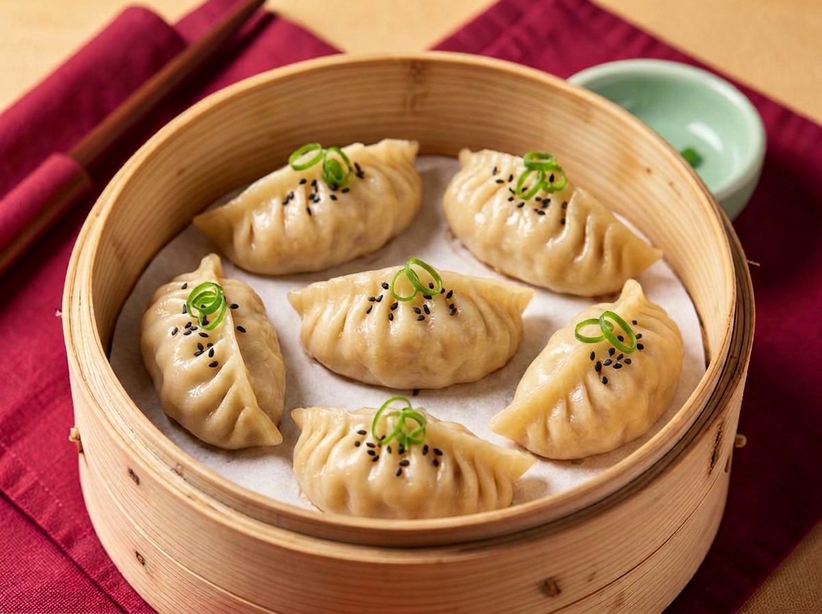 Chicken & Chive pleated dumplings