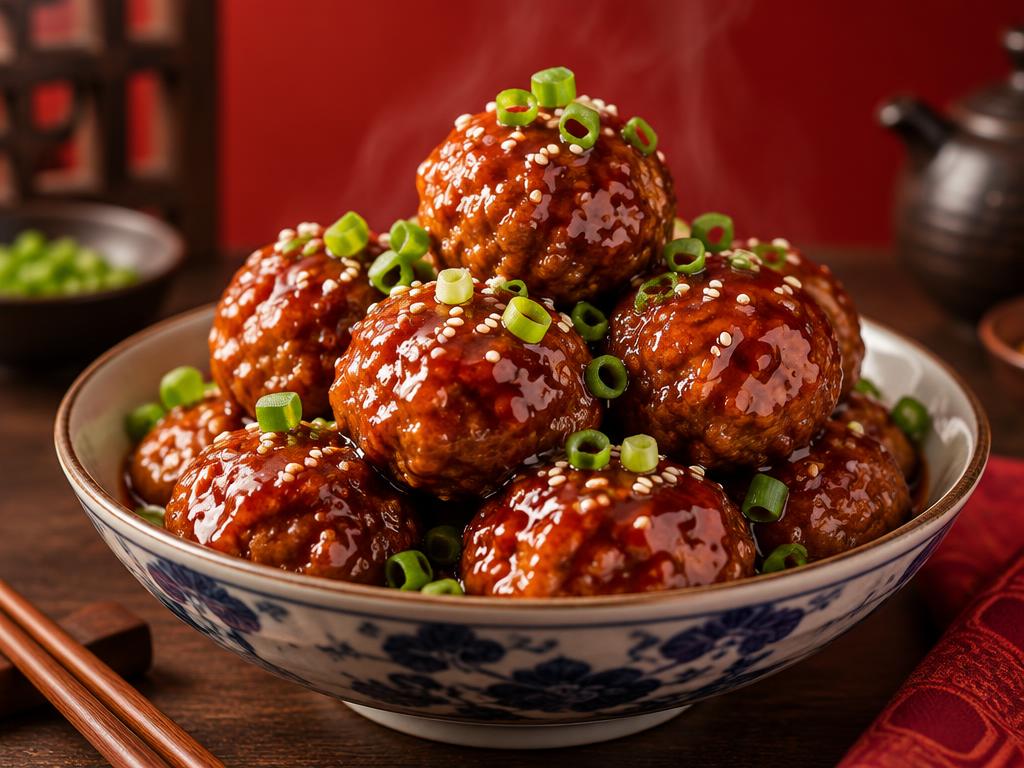 Sticky Meatballs pleated dumplings